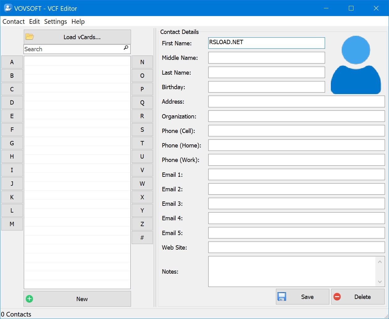 VovSoft VCF Editor 